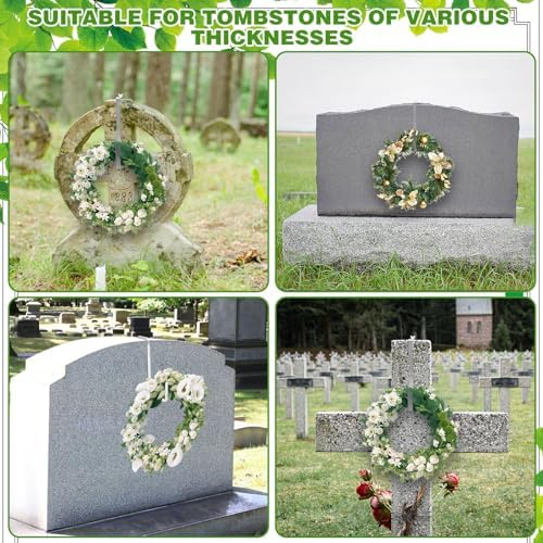 2Pcs Adjustable Christmas Wreath Hanger for Tombstones