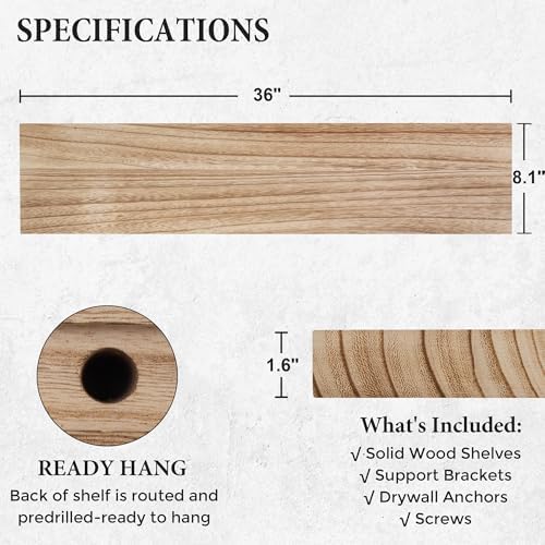 Axeman Floating Shelves 8 Inch Deep Modern Wall Shelves