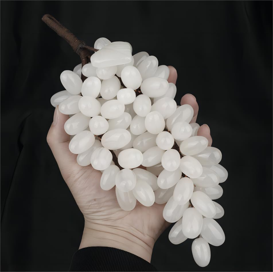 Generic Afghan Jade Stone Grape Ornaments Home Decor