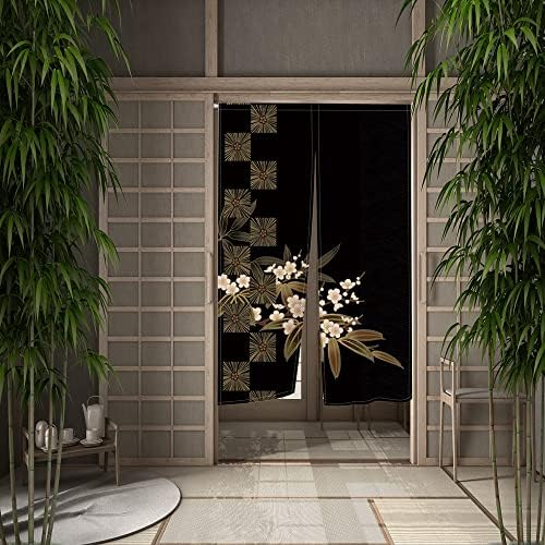 Leowefowa Noren Door Curtain with Blossom Flowers Design