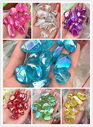 PEKMAR Natural Rainbow Quartz Tumbled Stones 200g White