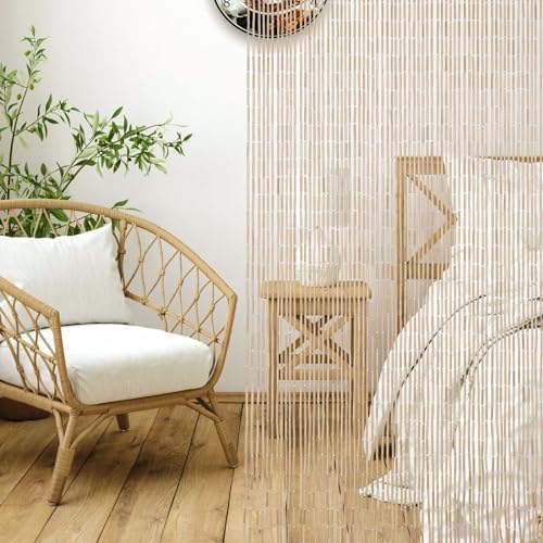 BECHAEO Bamboo Beaded Curtain for Doorway 355 x 75 Inches