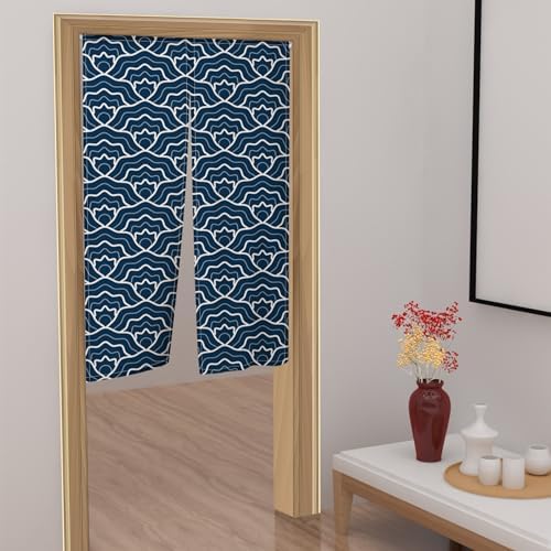 Traditional Japanese Noren Door Curtain Royal Blue 34x60