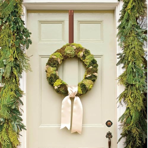 Adjustable Wreath Hanger for Front Door Brushed Bronze