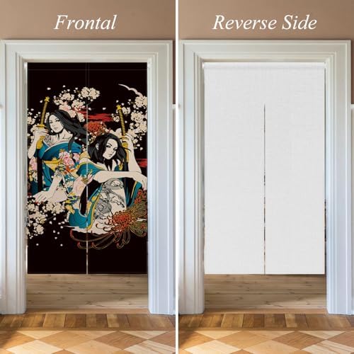 Japanese Style Door Curtain with Ukiyoe Pattern