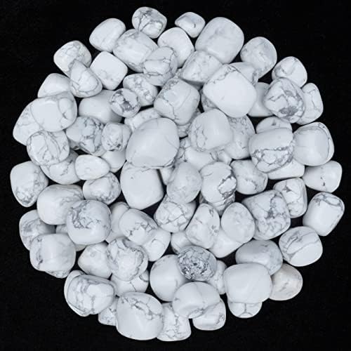 Howlite Tumbled Stones - 13 Pieces Set - Reiki Healing Home Decor