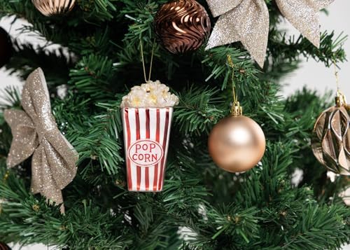 2pcs Blown Glass Popcorn Christmas Ornaments
