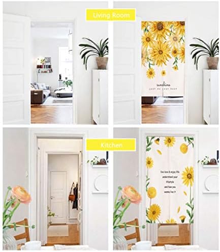 Japanese Noren Curtain Sunflower Doorway Decor