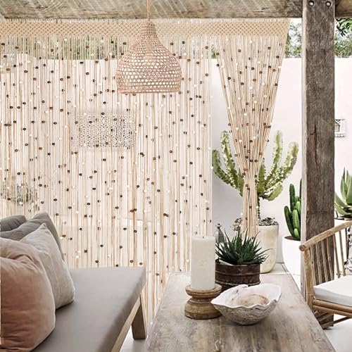 BECHAEO Boho Macrame Beaded Curtain for Doorway and Window