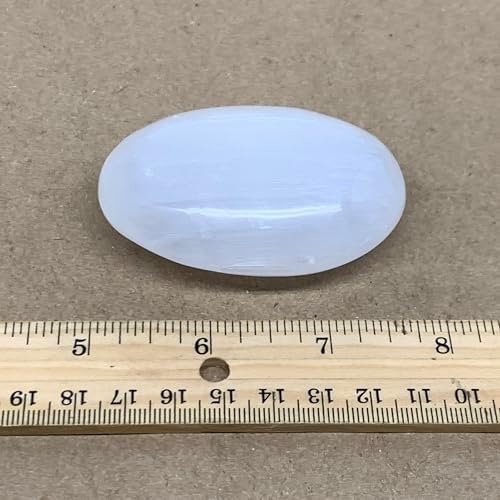 WatanGems 97g Selenite Palm-Stone Crystal Pillow Shape