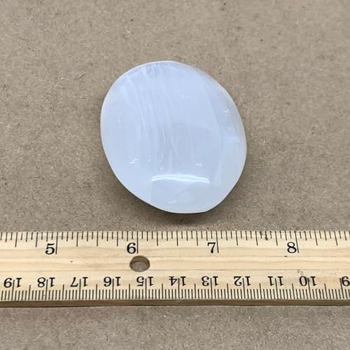 WatanGems 97g Selenite Palm-Stone Crystal Pillow Shape
