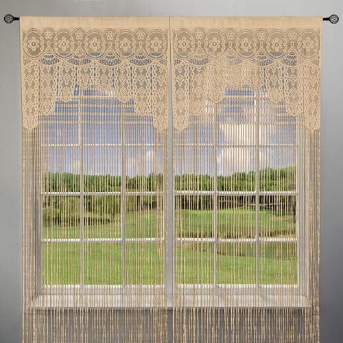 Atsweetlife Lace Door String Curtain 39x79in