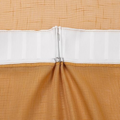 Gold Sheer Curtains 102 Inch Long 2 Panels