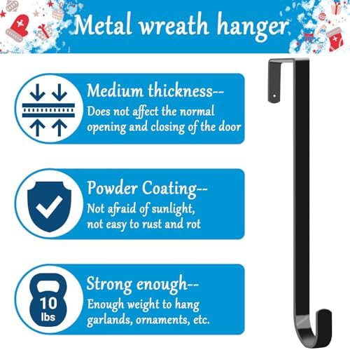 4 Pack 15 Inch Wreath Hangers for Front Door