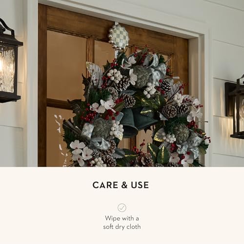 Mackenzie-Childs Wreath Hanger Gray White Check