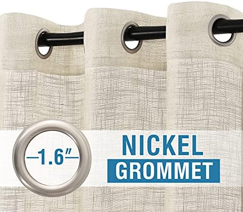 HVERSAILTEX Natural Linen Blended Curtains Burlap Textured Ivory 52 x 108