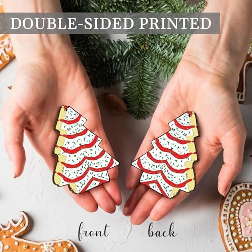 Bobby Creativity 3pcs Farmhouse Christmas Tree Ornament with Sprinkles Frosting Cake