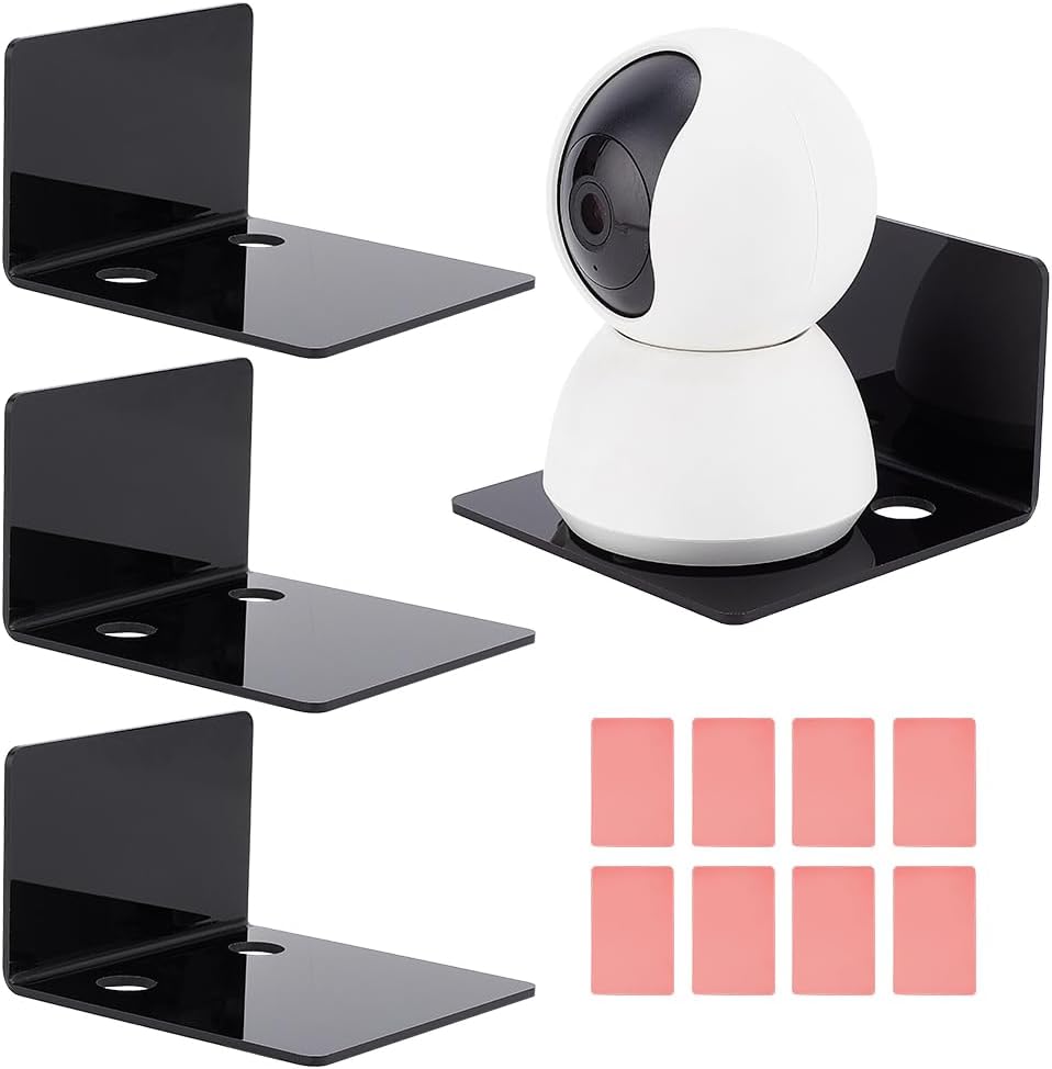 PH PandaHall 4 Pack Acrylic Floating Shelves Black