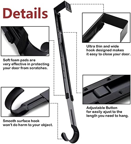 Adjustable Wreath Hanger Front Door Black 15-25 Inches