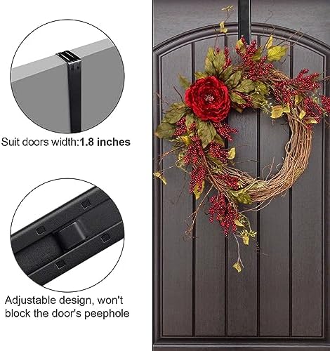 Adjustable Wreath Hanger for Front Door 2 Pack