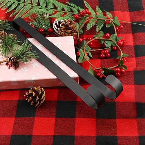 4 Pack Solid Black Wreath Hangers for Front Door