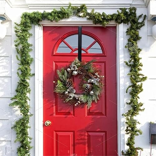 Adjustable Wreath Hanger for Front Door Black