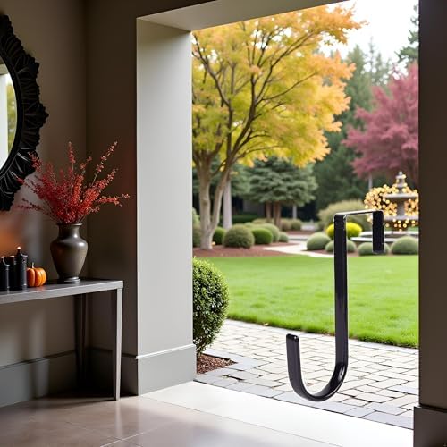 Black Wreath Hanger - Heavy Duty Seasonal Decor Hook