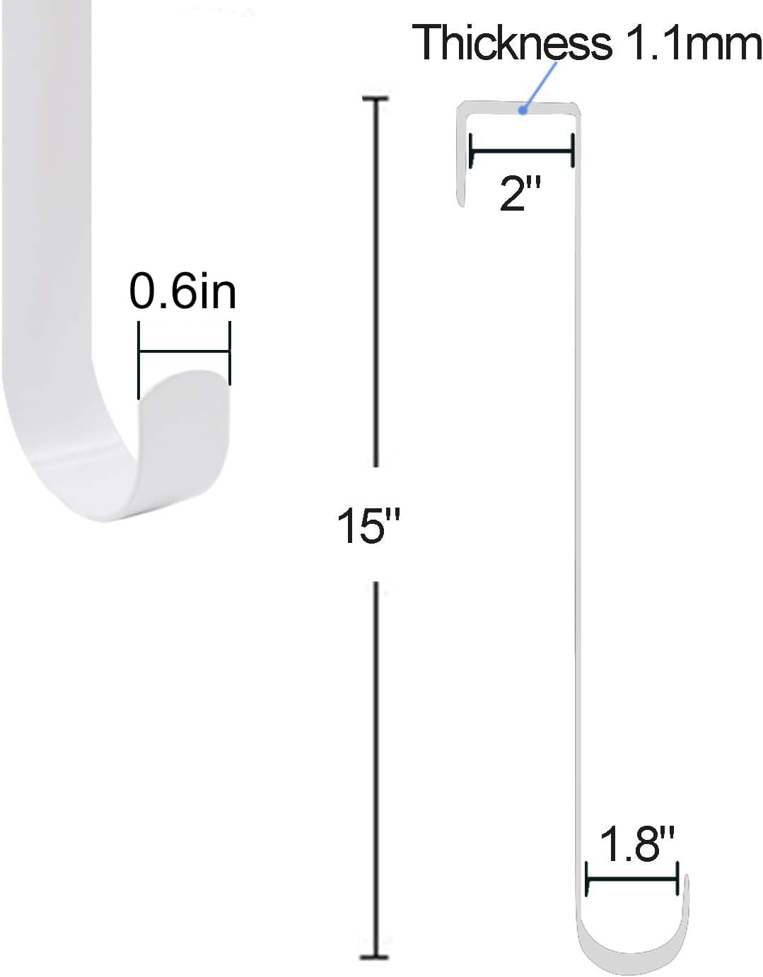 HiGift 2 Pack White Wreath Hanger Hook for Front Door