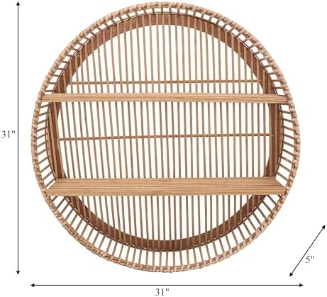 Sagebrook Home Bamboo Wall Shelf - 31 Boho Floating Shelf