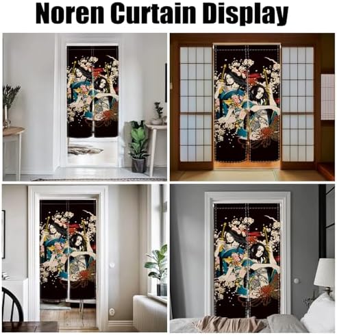 Japanese Style Door Curtain with Ukiyoe Pattern