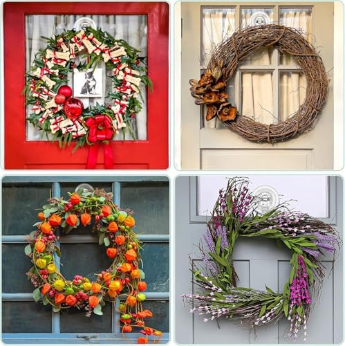 3 Pack Heavy Duty Clear Suction Wreath Hanger Hooks
