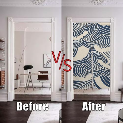 Japanese Noren Door Curtain Panel 34x48 Inches