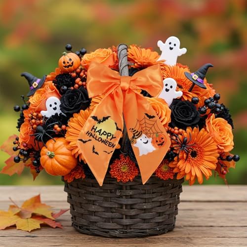 TONIFUL Halloween Wreath Sash for Front Door