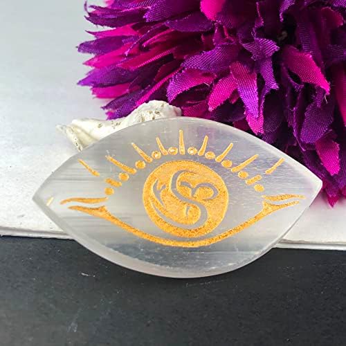 Selenite Eye Healing Plate Clear White 33x60x5 mm