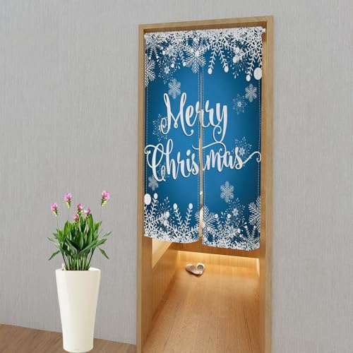 ChloropLastid Blue Snowflake Noren Door Curtain