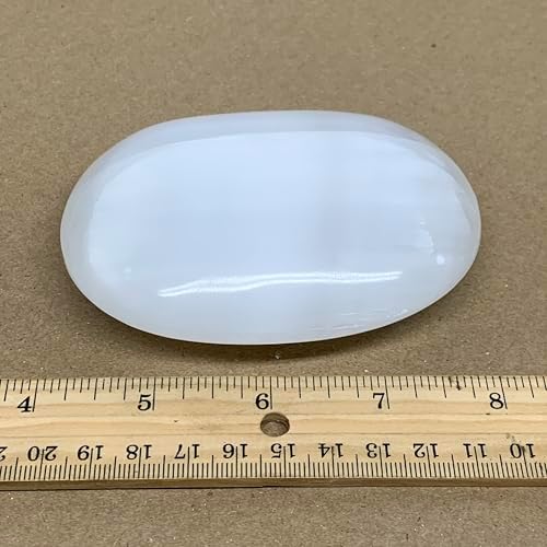 WatanGems Large Natural Selenite Palm-Stone Crystal Pillow Shape 056 lbs B36116