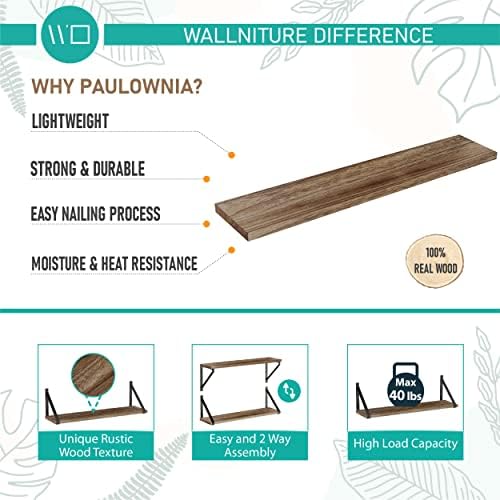 Wallniture Bora Floating Shelves 24x6 Set of 4