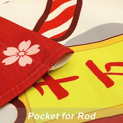 Japanese Noren Door Curtain with Maneki Neko Lucky Cat Design