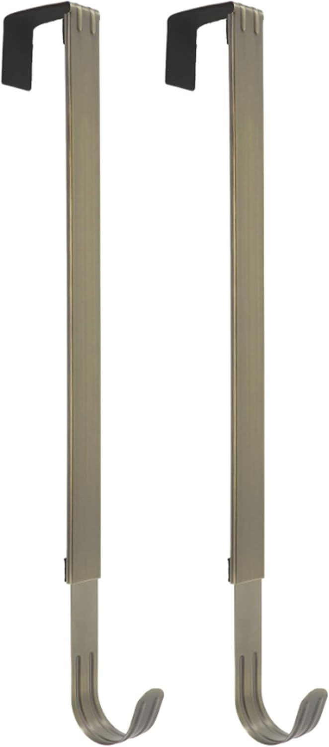 Haute Decor Adjustable Wreath Hanger 2-Pack Antique Brass