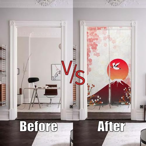 Long Japanese Noren Door Curtain Boho Style