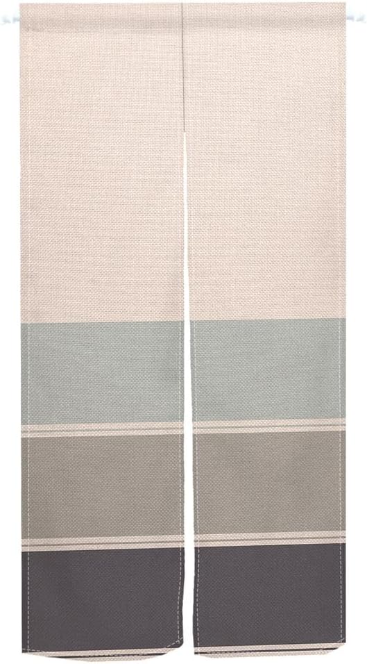 Leowefowa Japanese Noren Door Curtain 335 x 59 Blue Grey Black