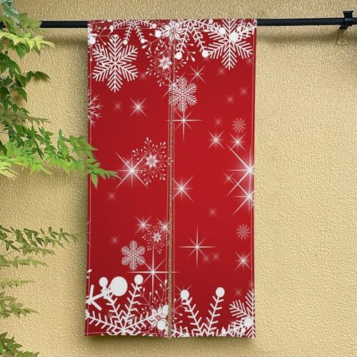 ChloropLastid Japanese Noren Door Curtain Red Christmas 34x60
