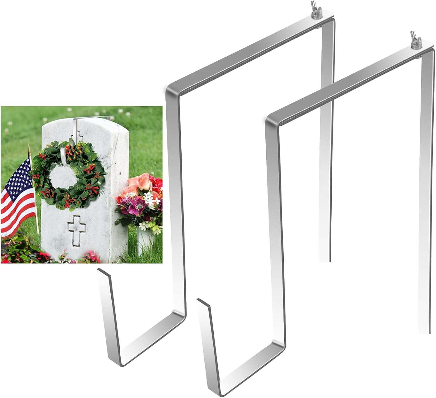 Headstone Wreath Hanger for Cemetery Front Door Display