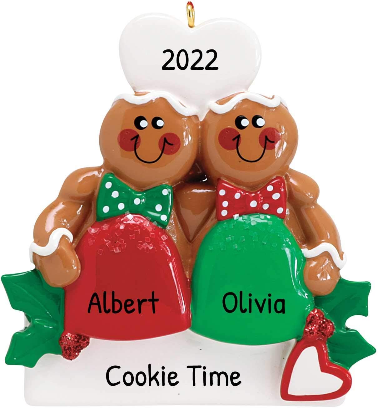 Personalized Couple Ornament 2024 - Gumdrop Gingerbread Tree Ornament