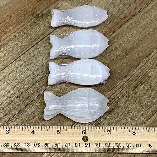 White Selenite Fish Crystal Handcrafted Morocco