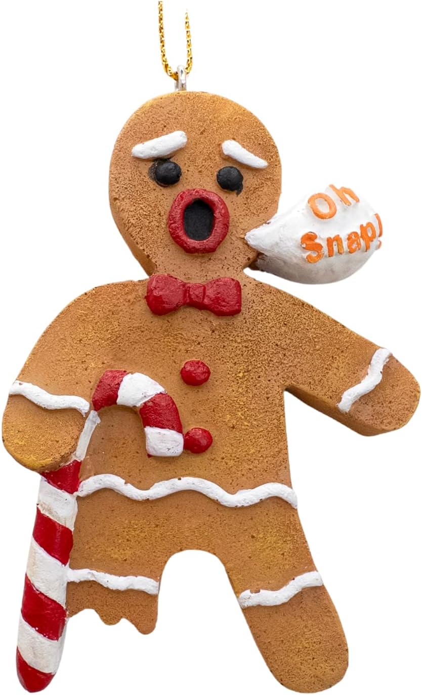 Gingerbread Man with Broken Leg Crutch Ornament