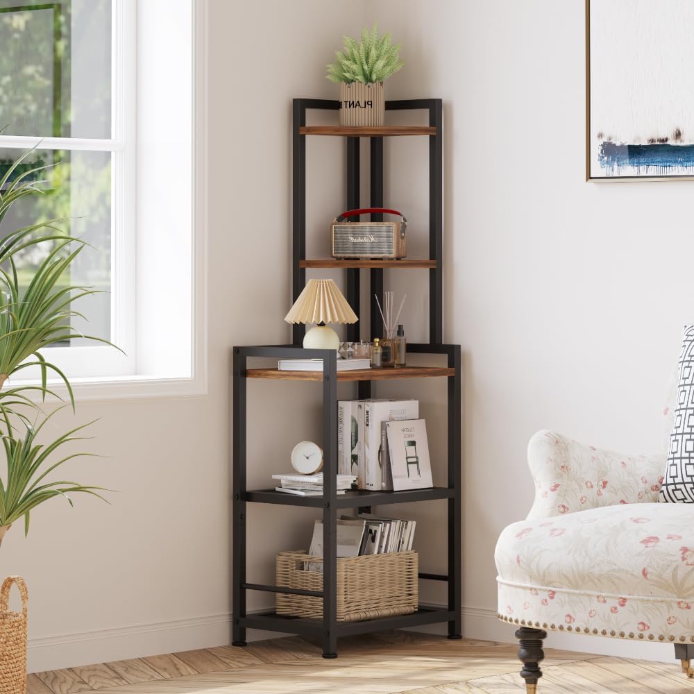 LINGMI 5-Tier Corner Bookshelf Storage Stand