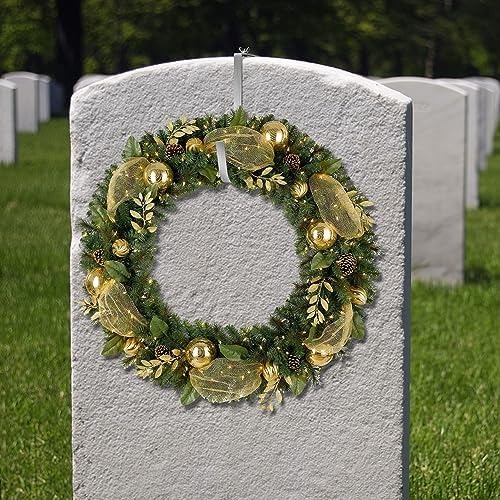 Christmas Headstone Wreath Hanger - Adjustable 6-11 Inch