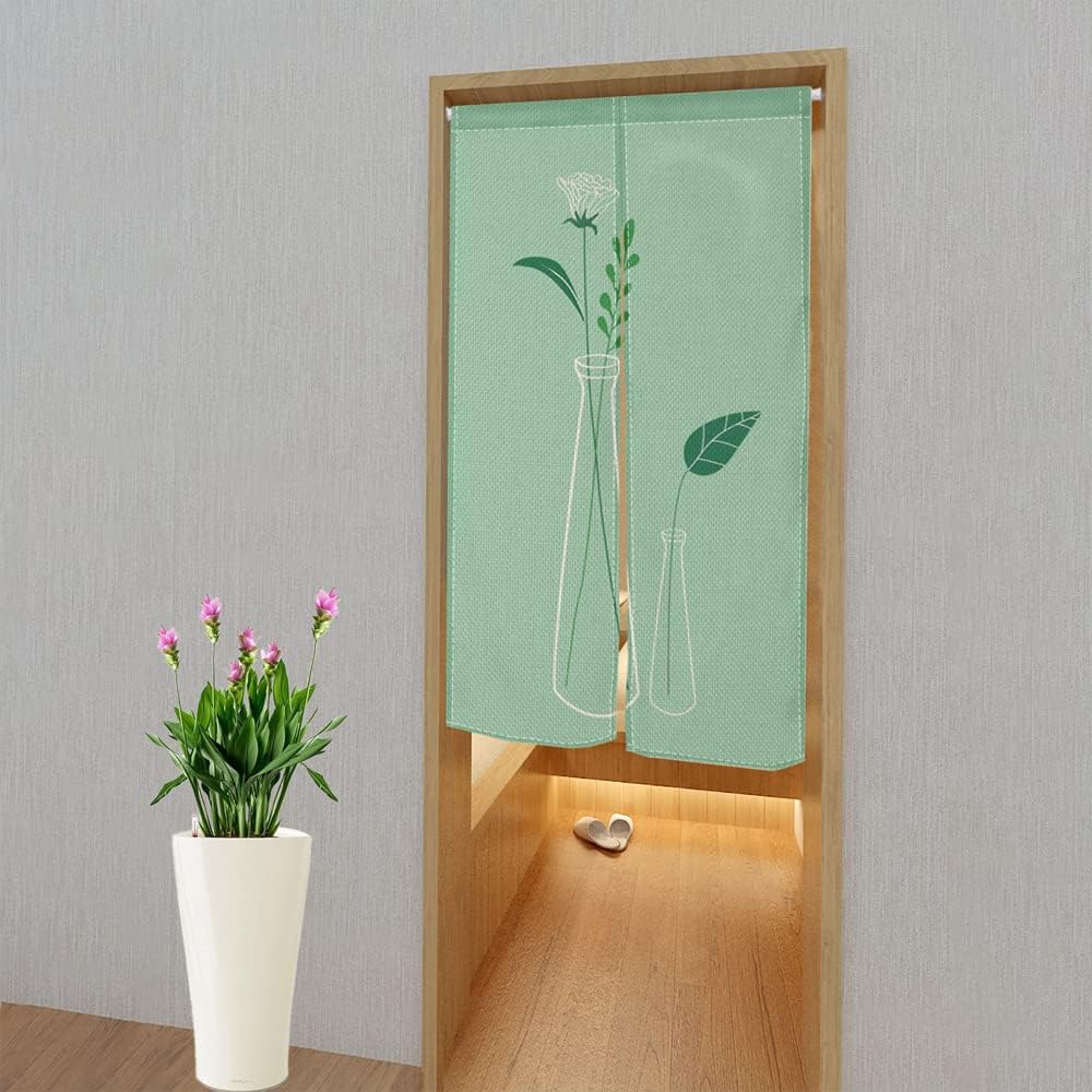 Leowefowa Japanese Doorway Curtain Noren Panel 335 x 709