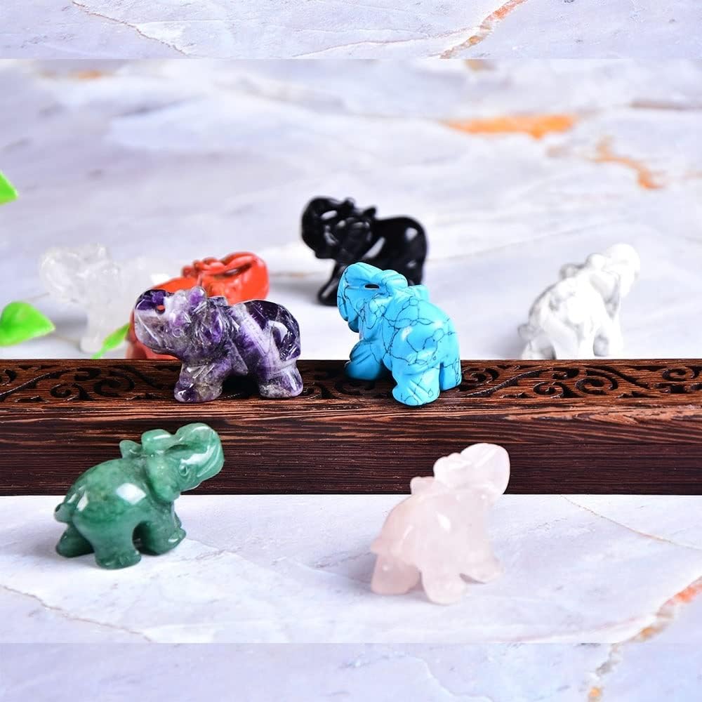 AtkitS Natural Crystal Elephant Home Decor